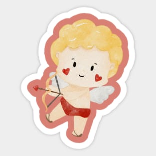 Cute Blonde Valentines day Angel Cupid Sticker